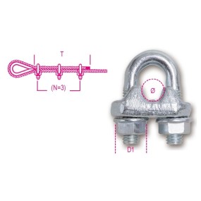 8016 DF10-WIRE ROPE CLIPS STEEL GALVANI.