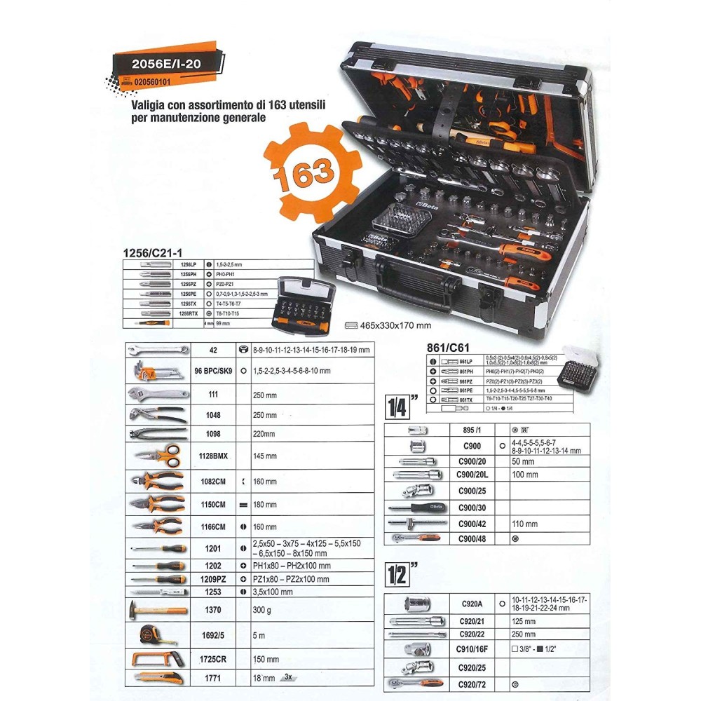 Valigia porta attrezzi completa - Beta 2056E/I-20