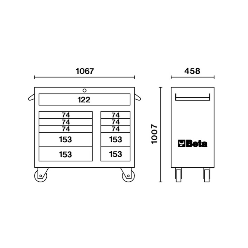 Cassettiera mobile con 11 cassetti - Beta C38