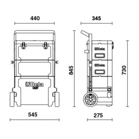 Trolley porta-herramientas de tres módulos superponibles