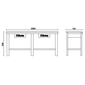 Рабочий стол с деревянной столешницей - Beta C56W