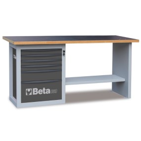 Рабочий стол повышенной прочности с секцией выдвижных ящиков (6 шт.) - Beta C59A