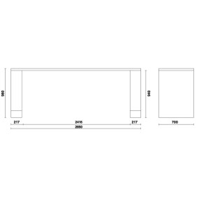 2.8-m-lange werkbank, voor werkplaatsombinaties RSC55 - Beta C55B/2,8