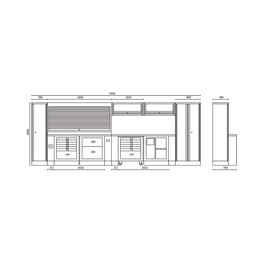 Combinazione completa arredo officina RSC55 - RSC55 C55