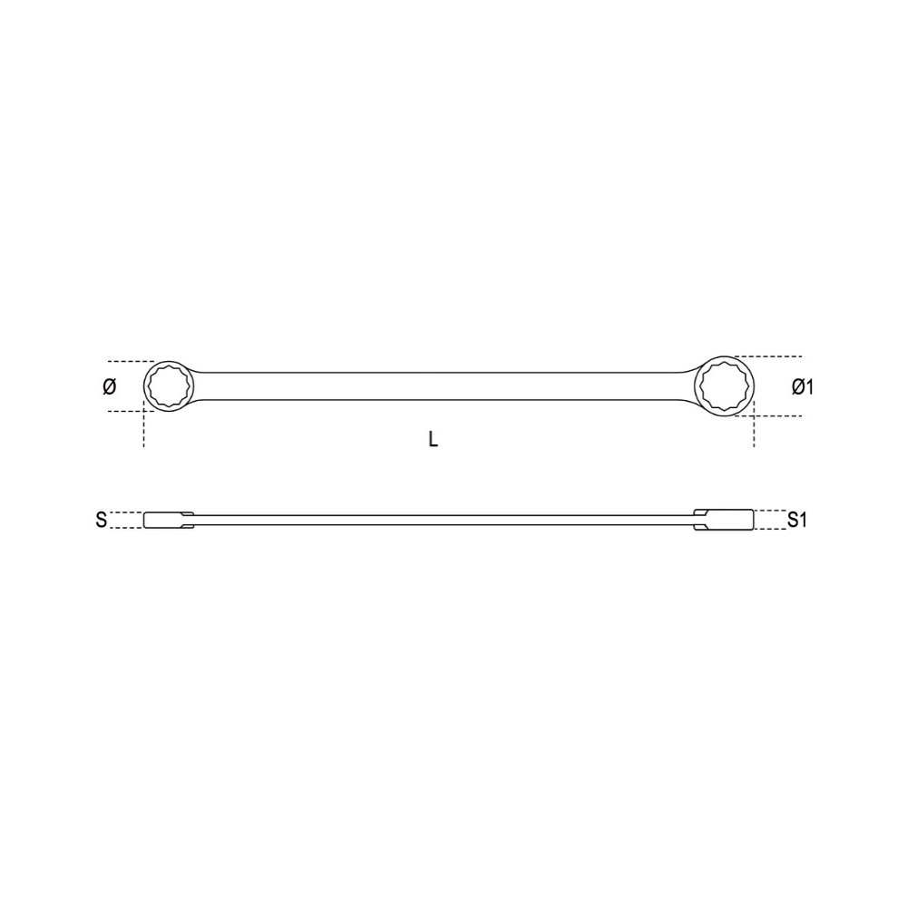 Double ended flat ring wrenches, extra-long series - Beta 88