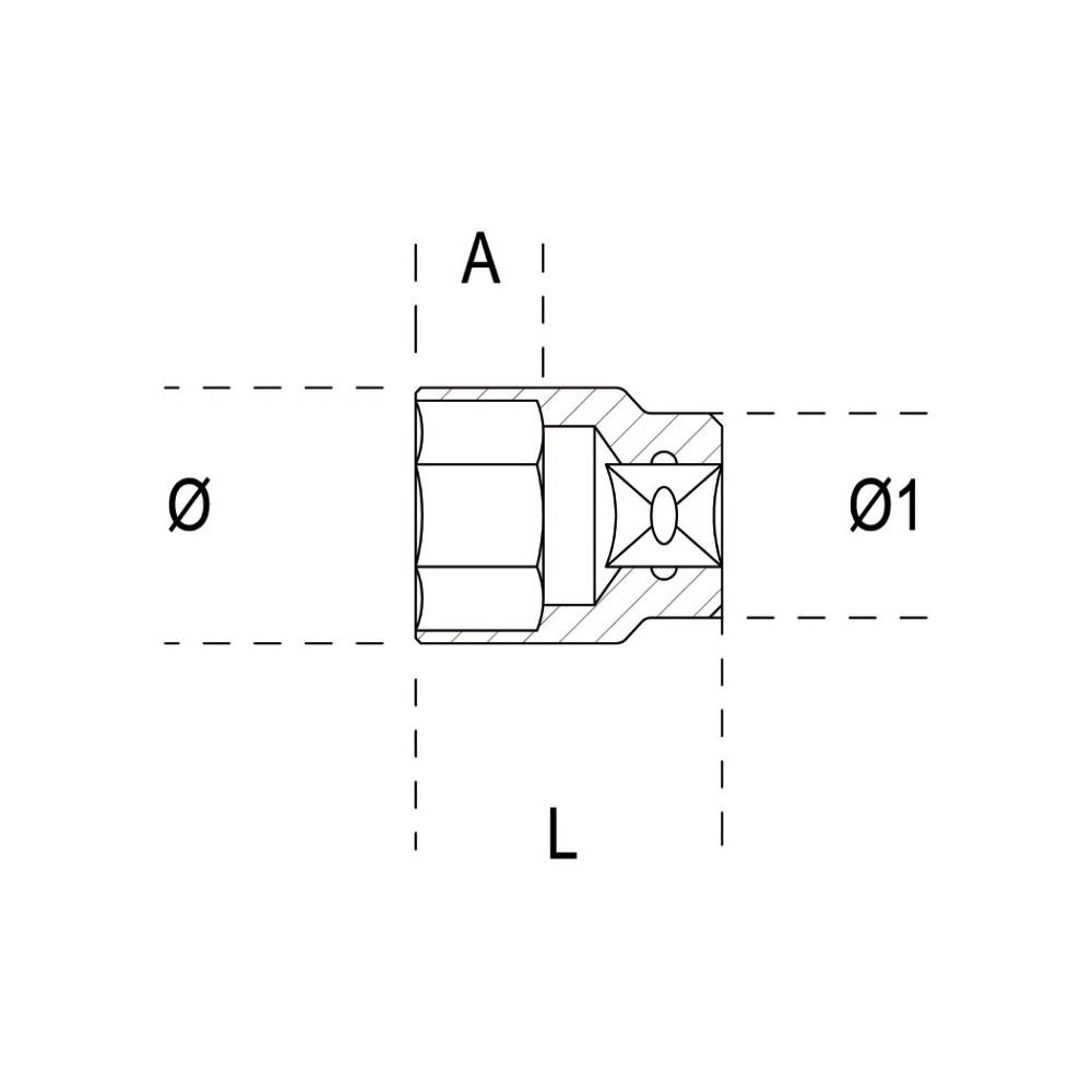 Chiavi a bussola con attacco quadro femmina 1/4" bocca poligonale, cromate - Beta 900AS/MB