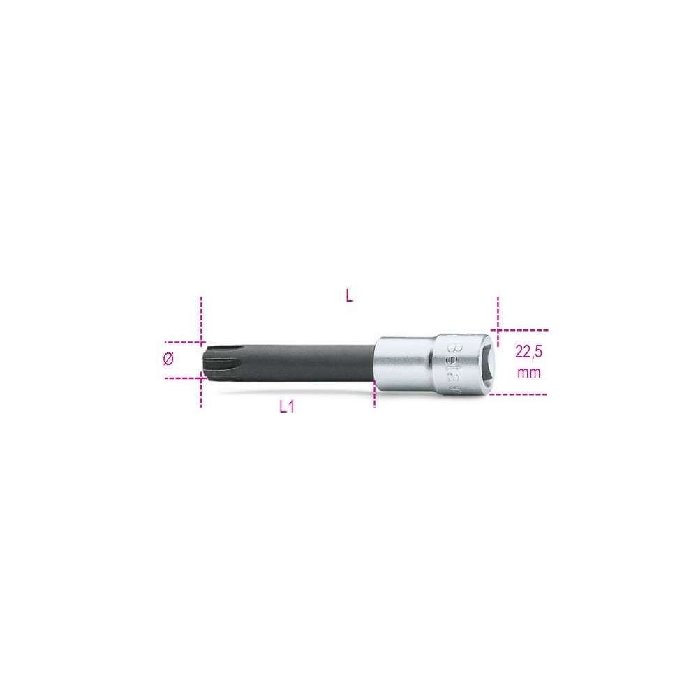 Chiavi a bussola maschio per viti con impronta esascanalata con attacco quadro femmina 1/2" cromate - inserti b... - Beta 920ES