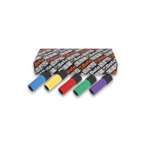 5 darabos gépi dugókulcs sorozat kerékanyákhoz színes polimer betétekkel - Beta 720LC/S5