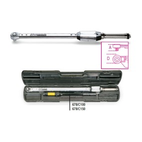 Click-type torque wrenches with push-through ratchets for right-hand and left-hand tightening, torque accuracy: ± 4% in case -