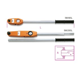 Momentsleutel met meetklok. Voor rechts en linkshandig vastdraaien. Torsie nauwkeurigheid: ±4% - Beta 596 - 598