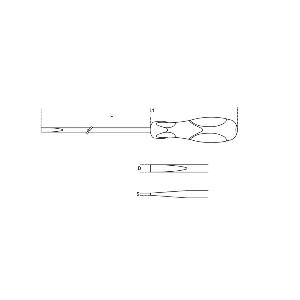 Giravite per viti senza testa con intaglio tipo lungo cromati punta nera - Beta 1294L
