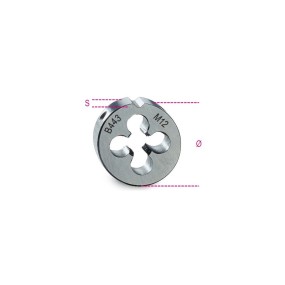 Filiere tonde filettatura metrica passo fine in acciaio HSS - Beta 443