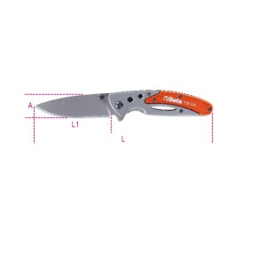 Behajtható pengéjű kés alumínium nyél • tokban - Beta 1778V18