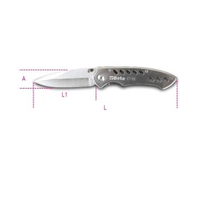 Behajtható pengéjű kés rozsdamentes acél penge és nyél tokban - Beta 1778D