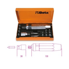 Destornillador de golpe con 14 puntas y 1 vaso portapuntas - Beta 1295/C14