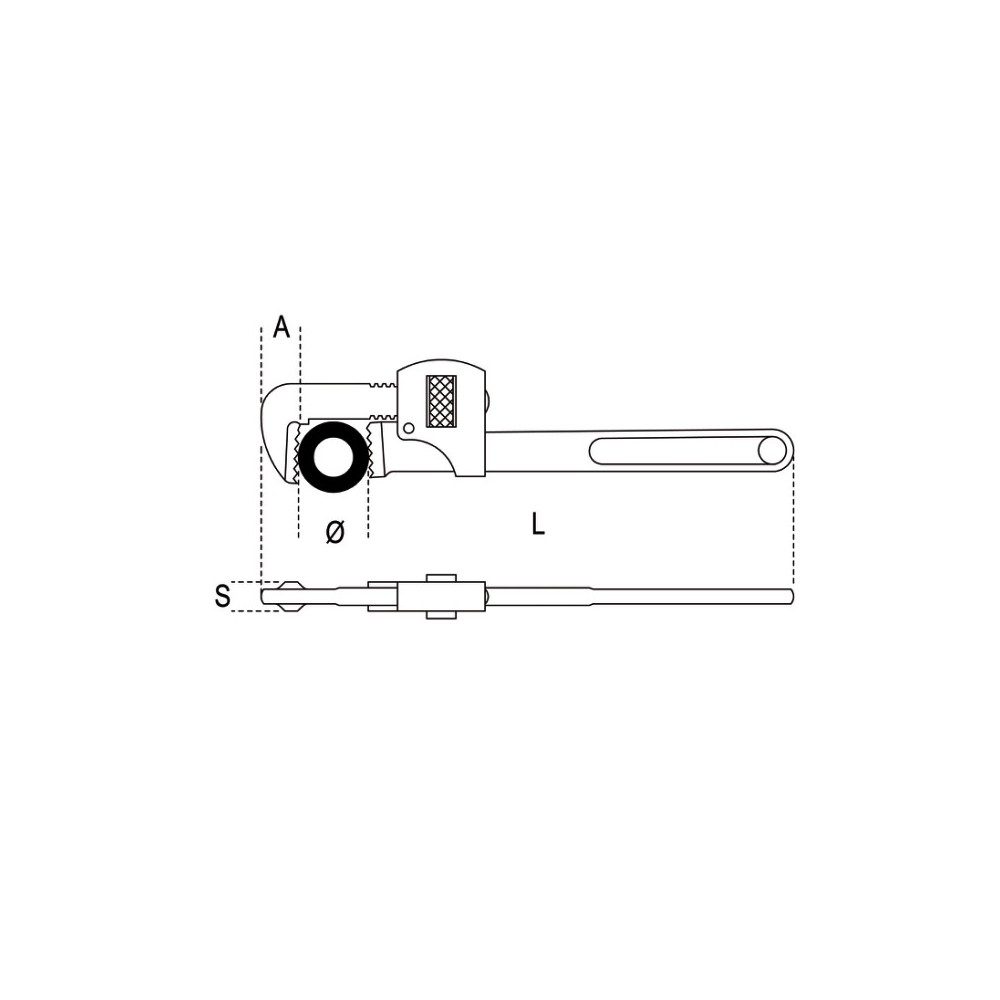 Giratubi modello Stillson in acciaio forgiato H-SAFE - Beta 360HS