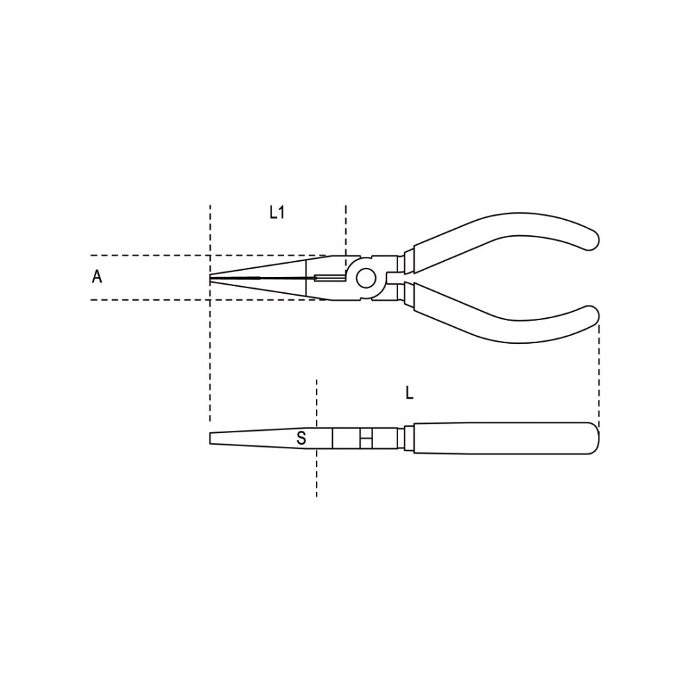 Alicates de bocas planas rectas  muy largas y granuladas antichispa - Beta 1162BA