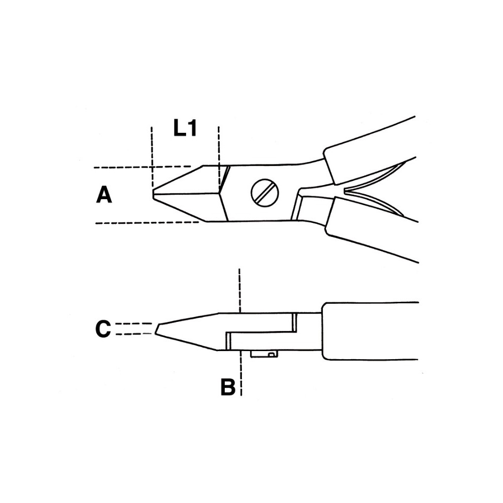 Tronchese per elettronica a taglienti diagonali semirasi becchi assottigliati impugnatura bimateriale - Beta 1182BM