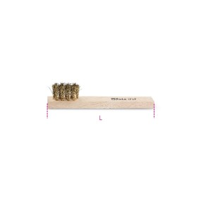Cepillo con púas de latón ondulado, Ø púa 0,2 mm, mango de madera - Beta 1737