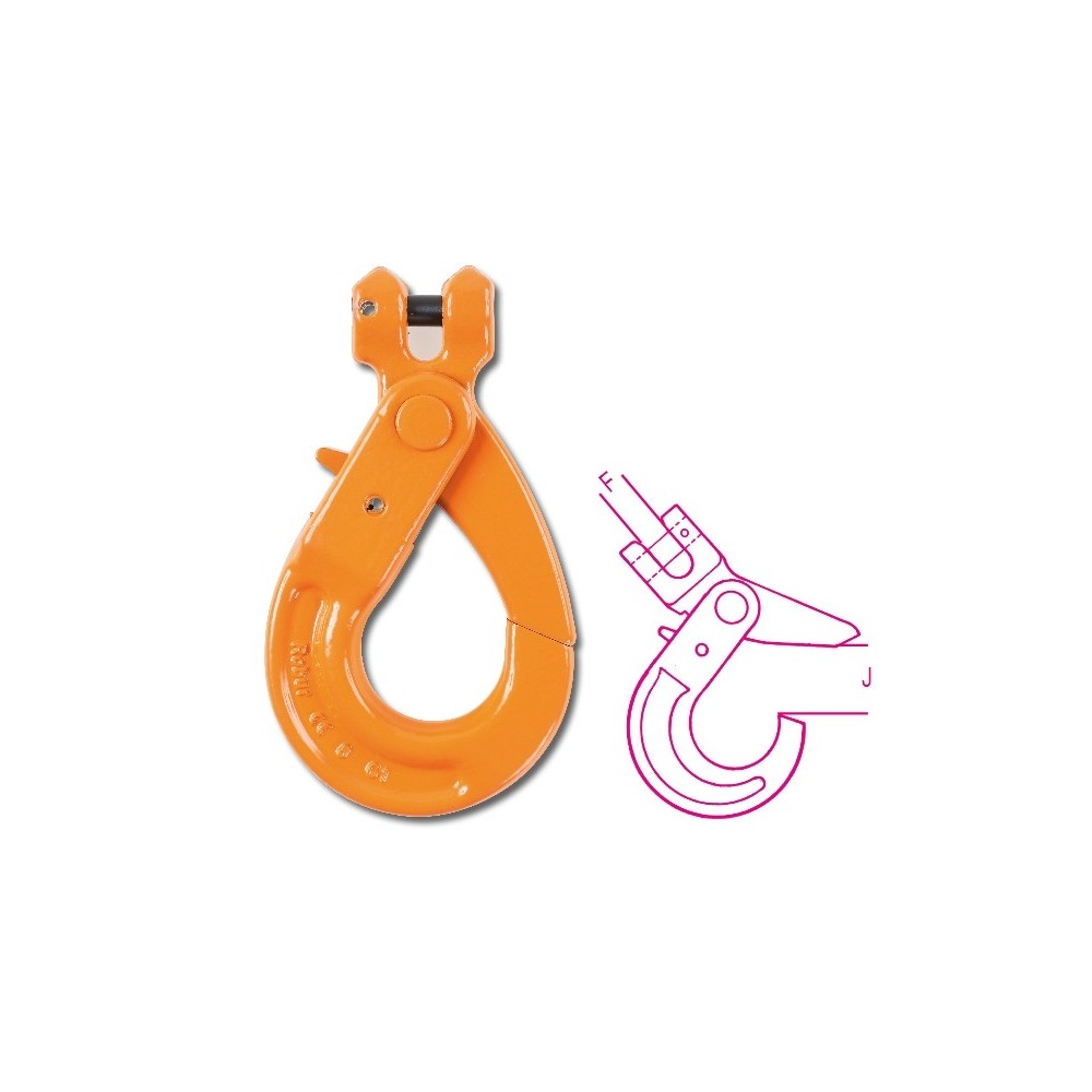 Self-locking lifting hooks, Clevis type, high-tensile alloy steel - Beta 8058R - 8058