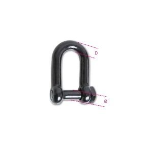 Dee FISHING shackles  with square head screw pin,  black painted - Beta 8532