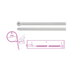 Fascette in nylon con dente in acciaio, colore naturale - BMGroup 1748-BL