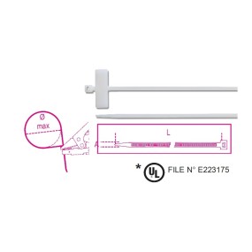 Opaski zaciskowe nylonowe z tabliczką opisową poprzeczną, 25x8mm, kolor naturalny - Beta 1748-BT