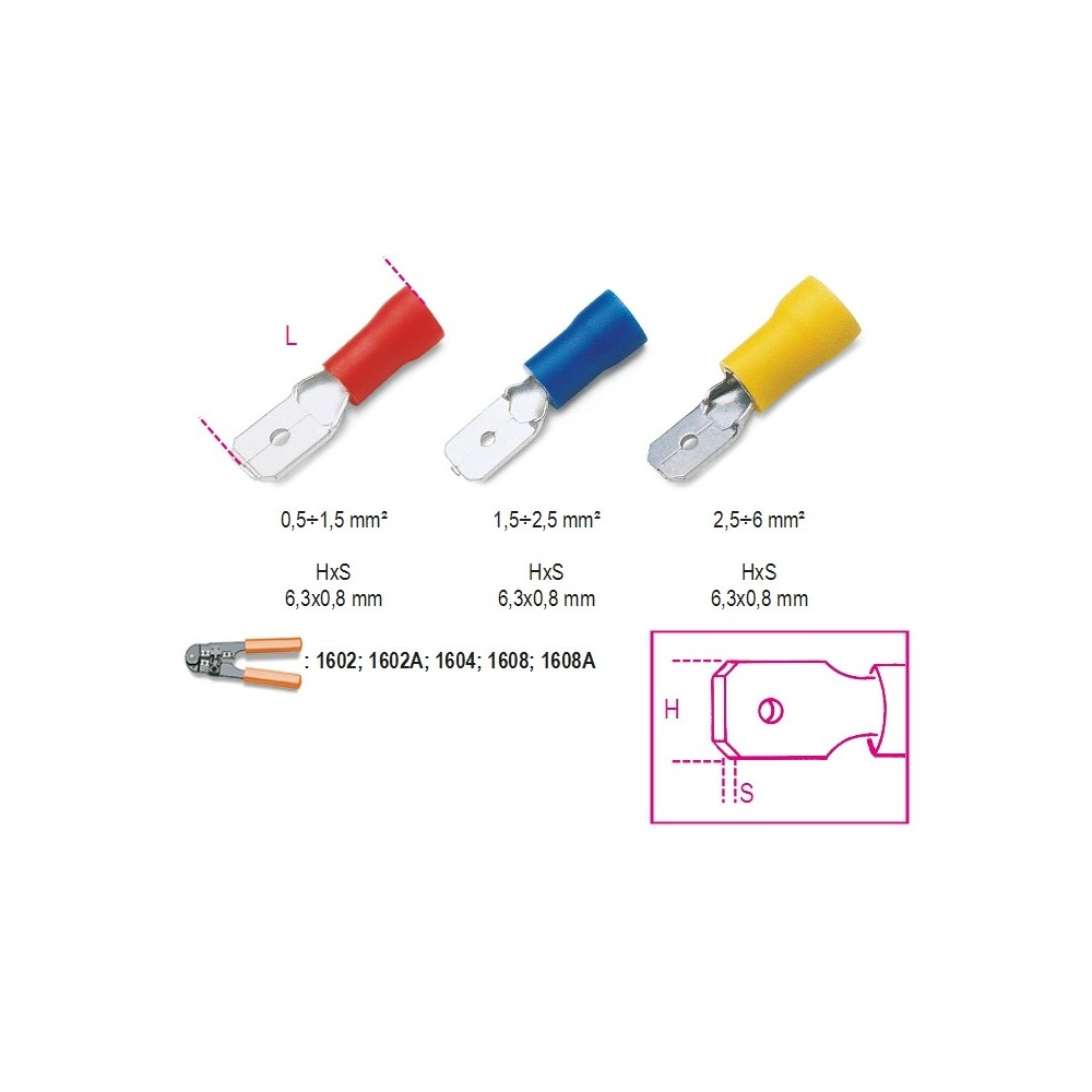 Предварительно изолированные быстросъемные штекерные наконечники - Beta 1620-M