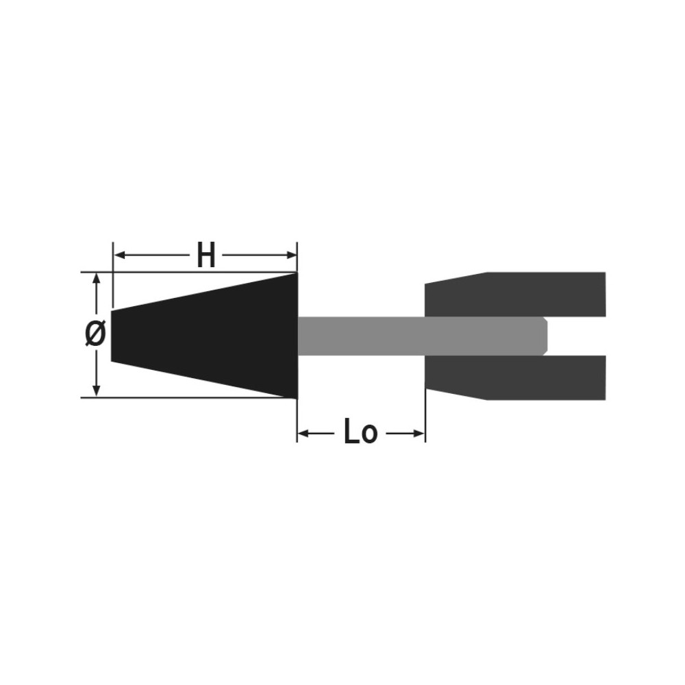 Mole abrasive con gambo Granuli abrasivi di corindone rosa con legante ceramico Forma trapezoidale - BetaABRASIVES 11107