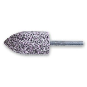 Mole abrasive con gambo Granuli abrasivi di corindone grigio/rosa con legante ceramico Forma ad ogiva - BetaABRASIVES 11145