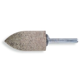 Mole abrasive con gambo Granuli abrasivi di corindone grigio/bianco con legante resinoide Forma ad ogiva - BetaABRASIVES 11155