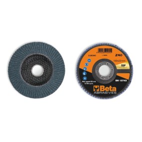 Dischi lamellari con tela abrasiva allo zirconio  Supporto in fibra di vetro e lamella singola - BetaABRASIVES 11216C