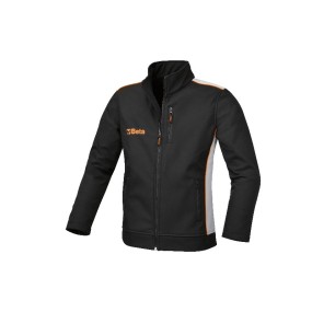 Softshell jacket, made of 100% polyester, 320 g/m2, three-layered, microfibre outer shell, waterproof, breathable intermediate