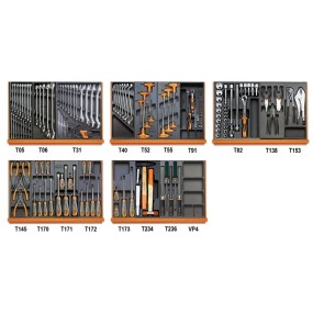 ​Assortment of 161 tools for universal use in ABS thermoformed trays - Beta 5908VU/2T