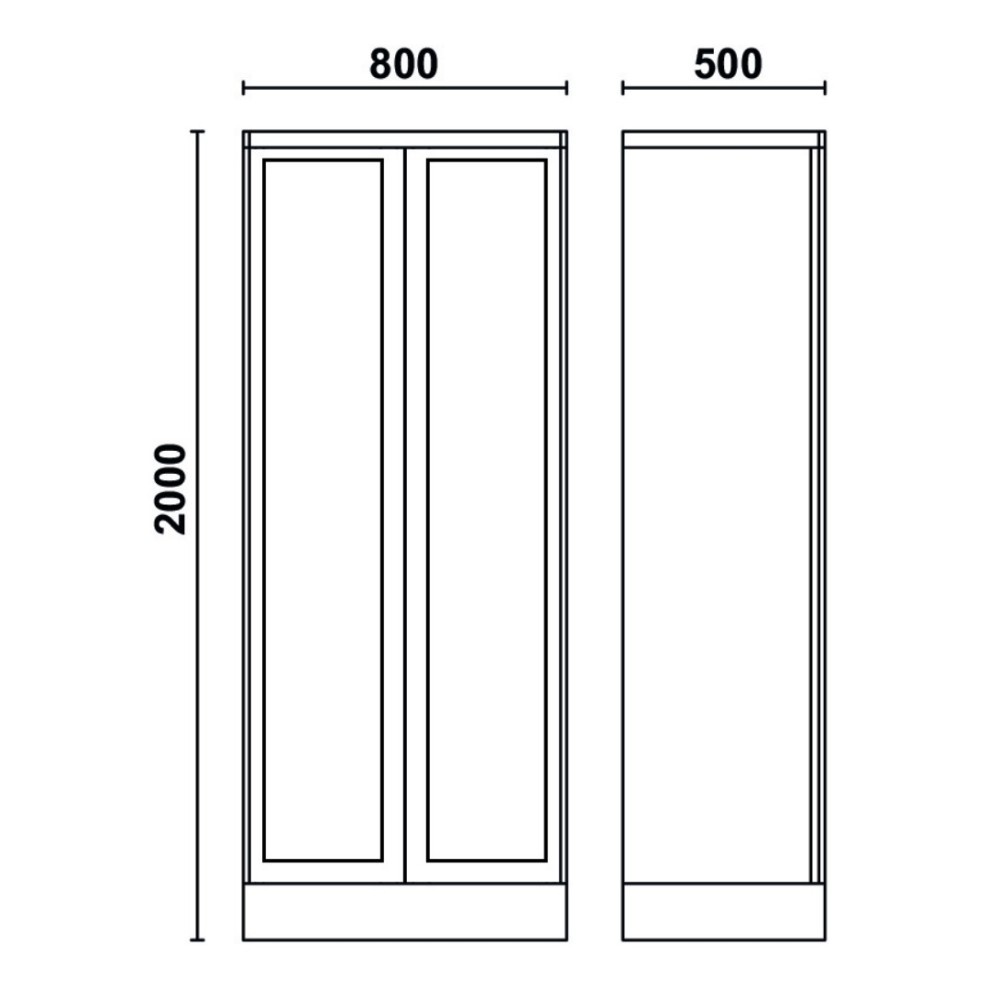 Шкаф инструментальный из листового металла с двумя прозрачными дверцами из поликарбоната для комплекта мебели для мастерской