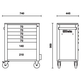 Cassettiera porta attrezzi con 7 cassetti - Beta RSC24/7