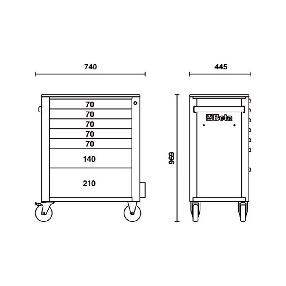 Cassettiera porta attrezzi con 7 cassetti - Beta RSC24/7