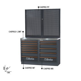 établis inox 1,3m pour la combinaison d’équipements d’atelier C45PRO - Beta