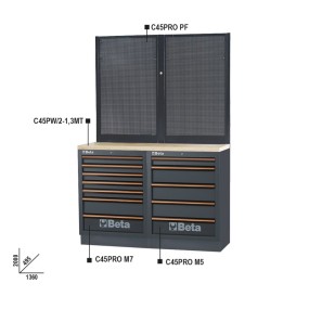 Combinación bancos para mobiliario de taller C45PRO - Beta C45PRO BPW-1,3