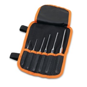 Set of 6 pin punches in roll-up wallet made of durable polyester - Beta 31/B6N