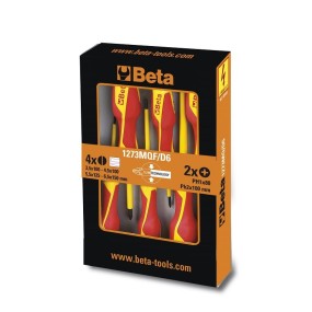Set of 4 slim screwdrivers - Beta 1273MQF/D4