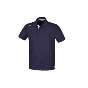 Polo à deux boutons, en jersey de coton, 200 g/m2, bleu avec inserts gris - Beta