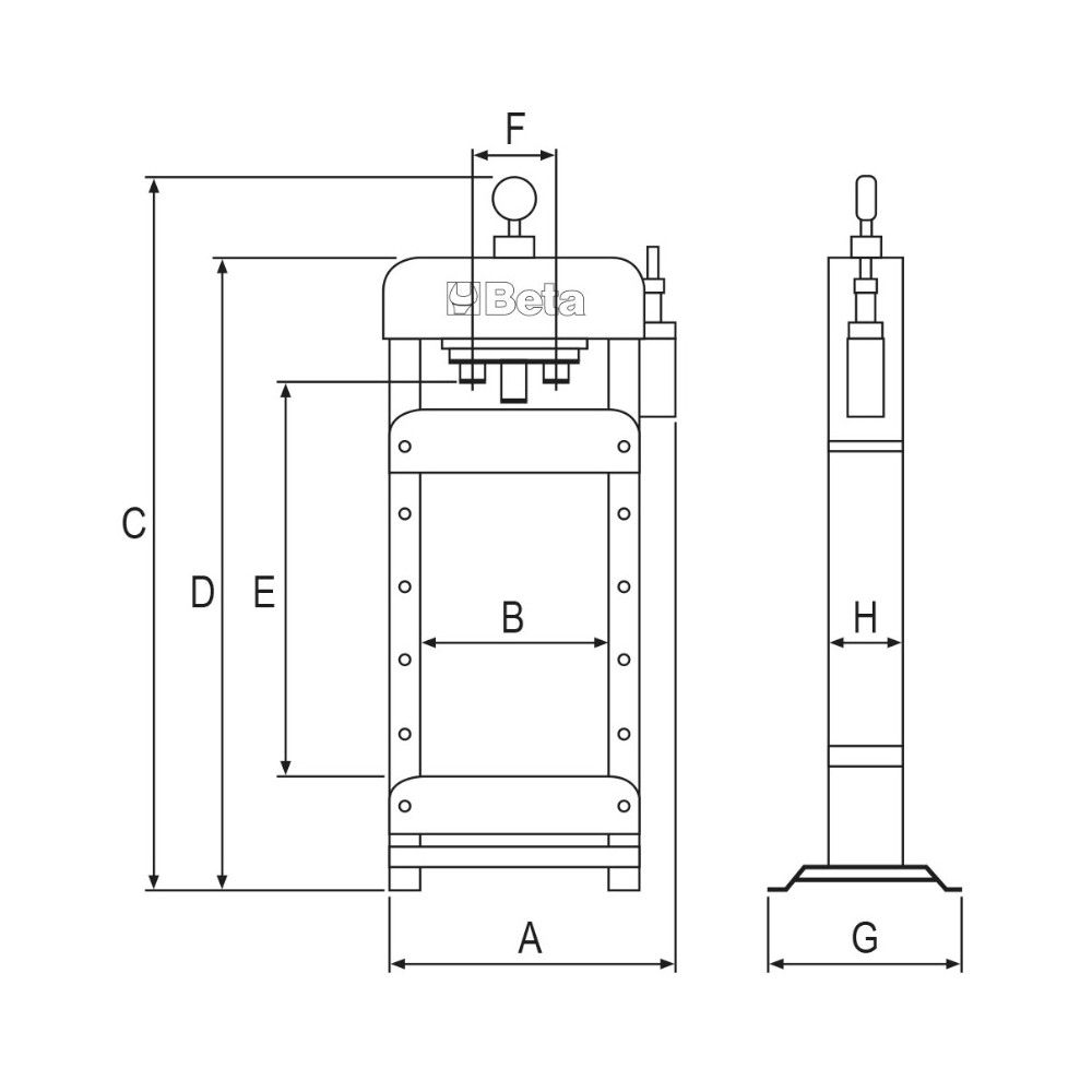 Pressa idraulica con pistone mobile - Beta 3028 20