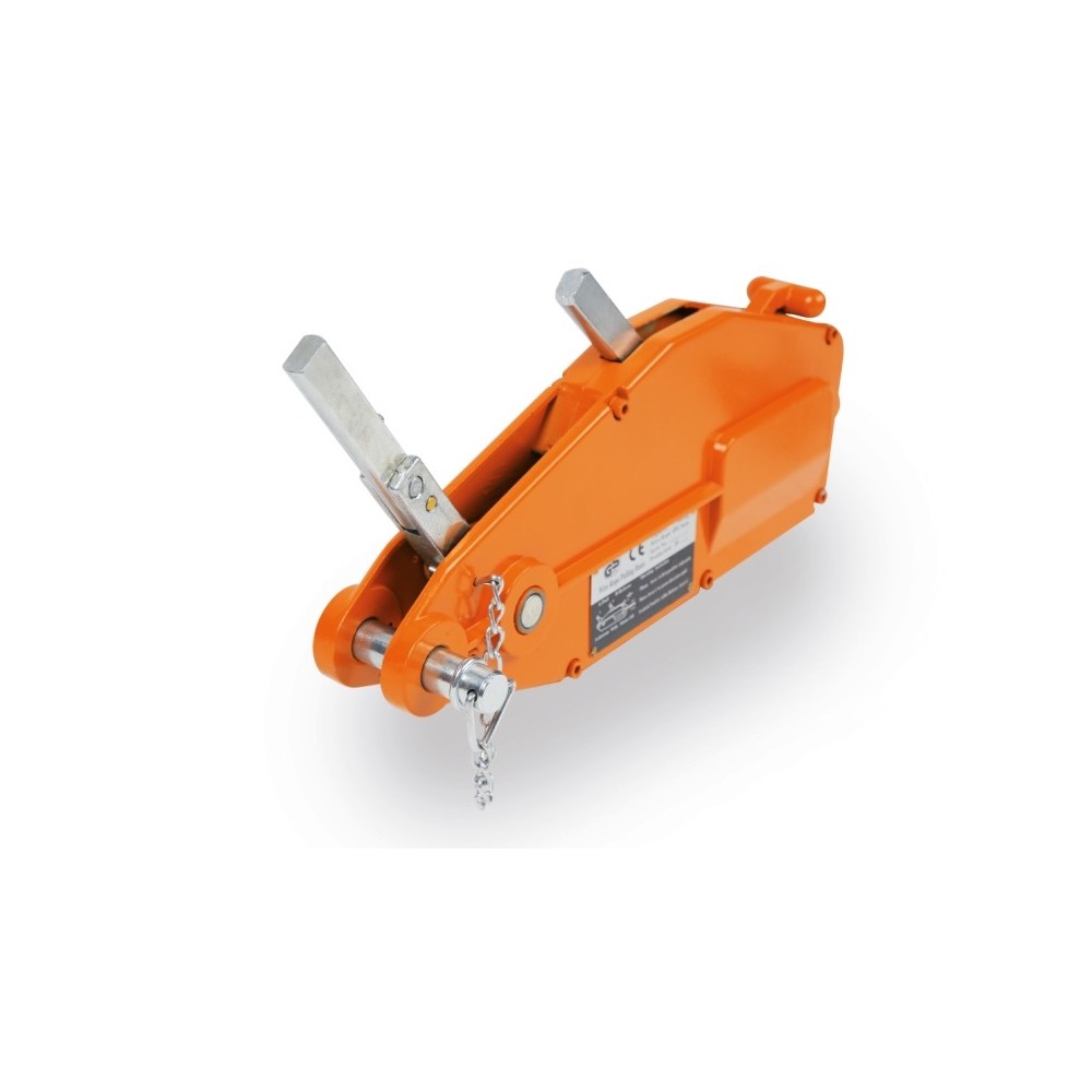 Manual rope winch, aluminium alloy body, complete with operating lever, rope and