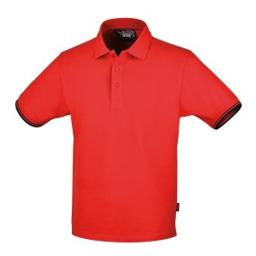 Camisola tipo polo com três botões, 100% algodão, 200 g/m2, vermelho - Beta