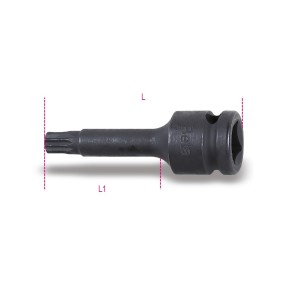 Impact socket drivers for XZN® head screws, 1/2" female square drive, phosphated