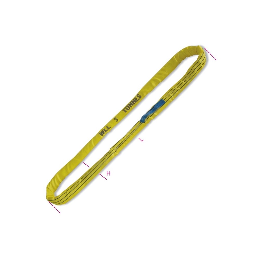 Élingue ronde, 3t, jaune, en polyester haute ténacité (PES) - Beta 8176