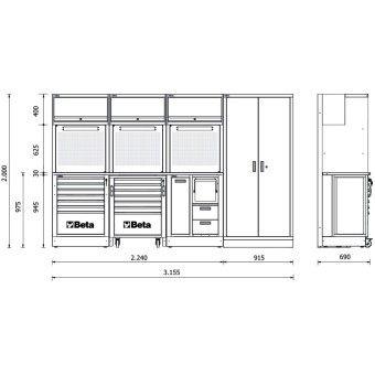 Combinazione arredo officina RSC50 - BetaRSC50 RSC50 F