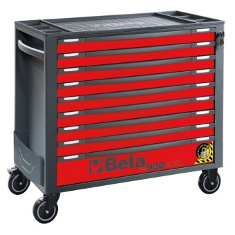 ▷ CARRO PORTA HERRAMIENTAS MÓVIL 9 CAJONES SISTEMA ANTIVUELCO BETA  RSC24AXL/7-O ROJO【Envío 24h】