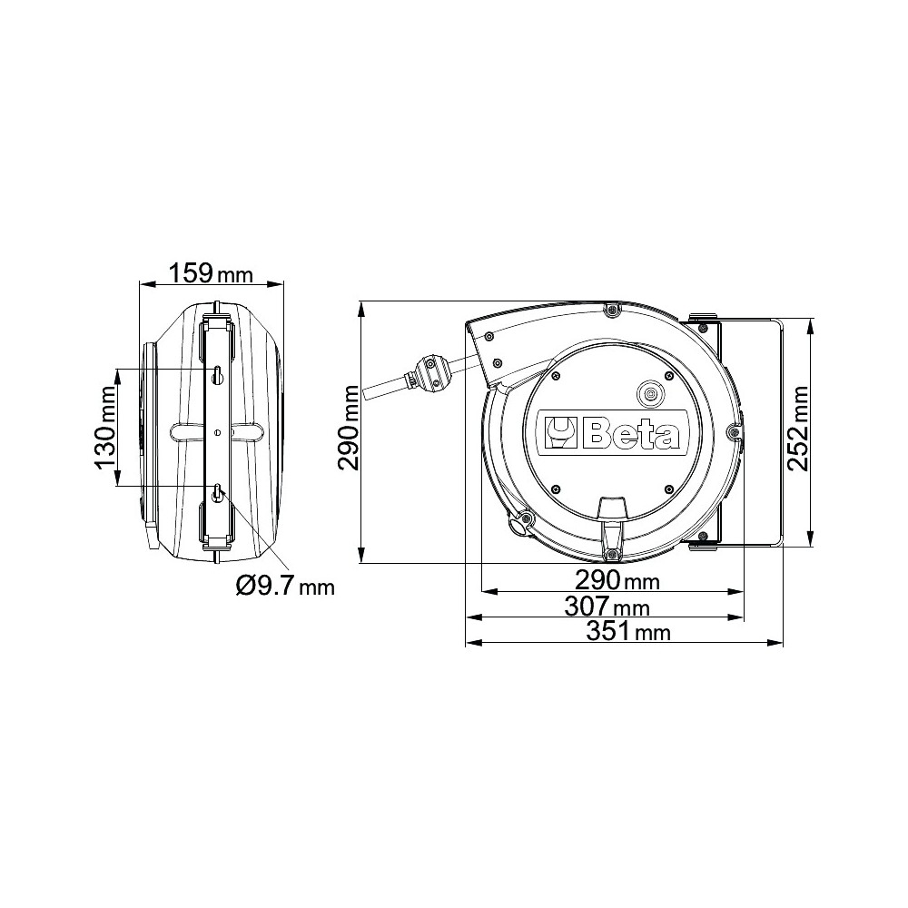 Avvolgitore automatico completo di lampada a LED, 100-240Vac - Beta 1842